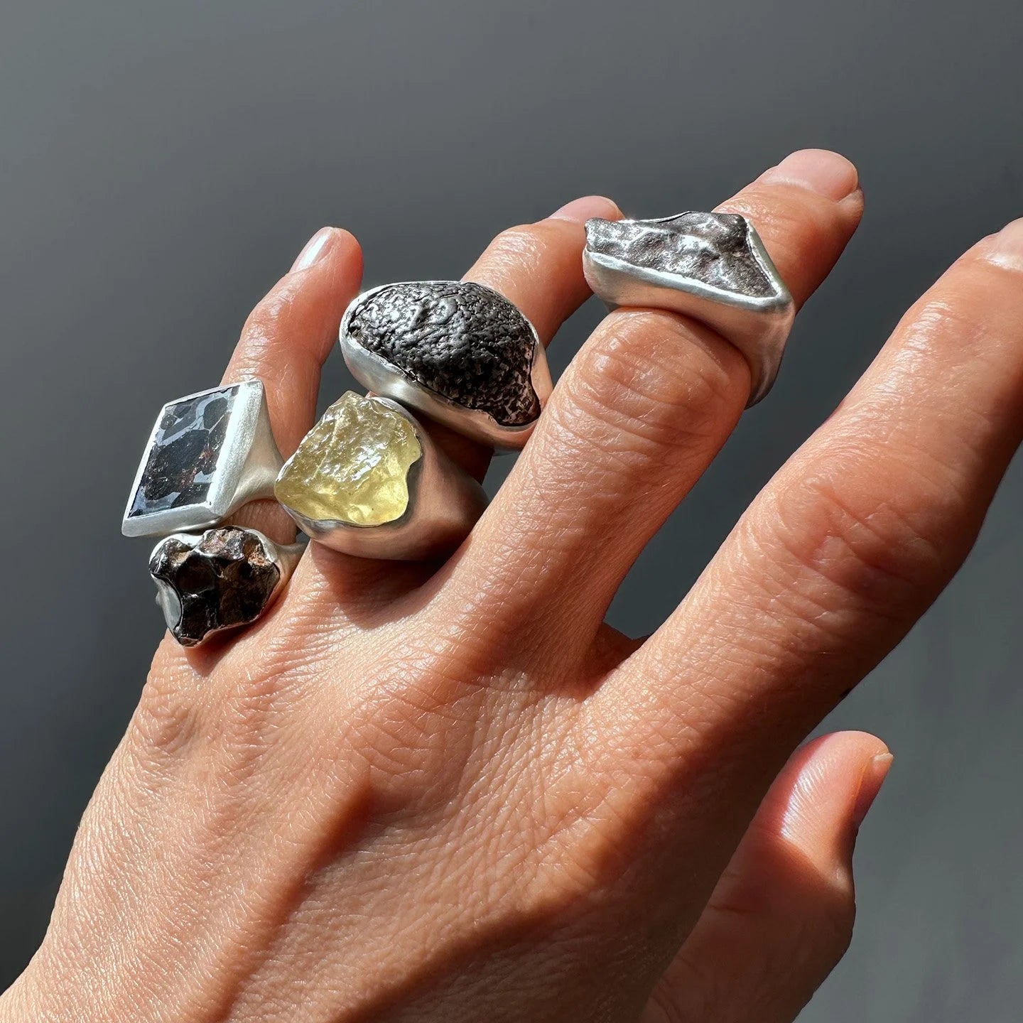 Pallasite Meterorite Ring- A