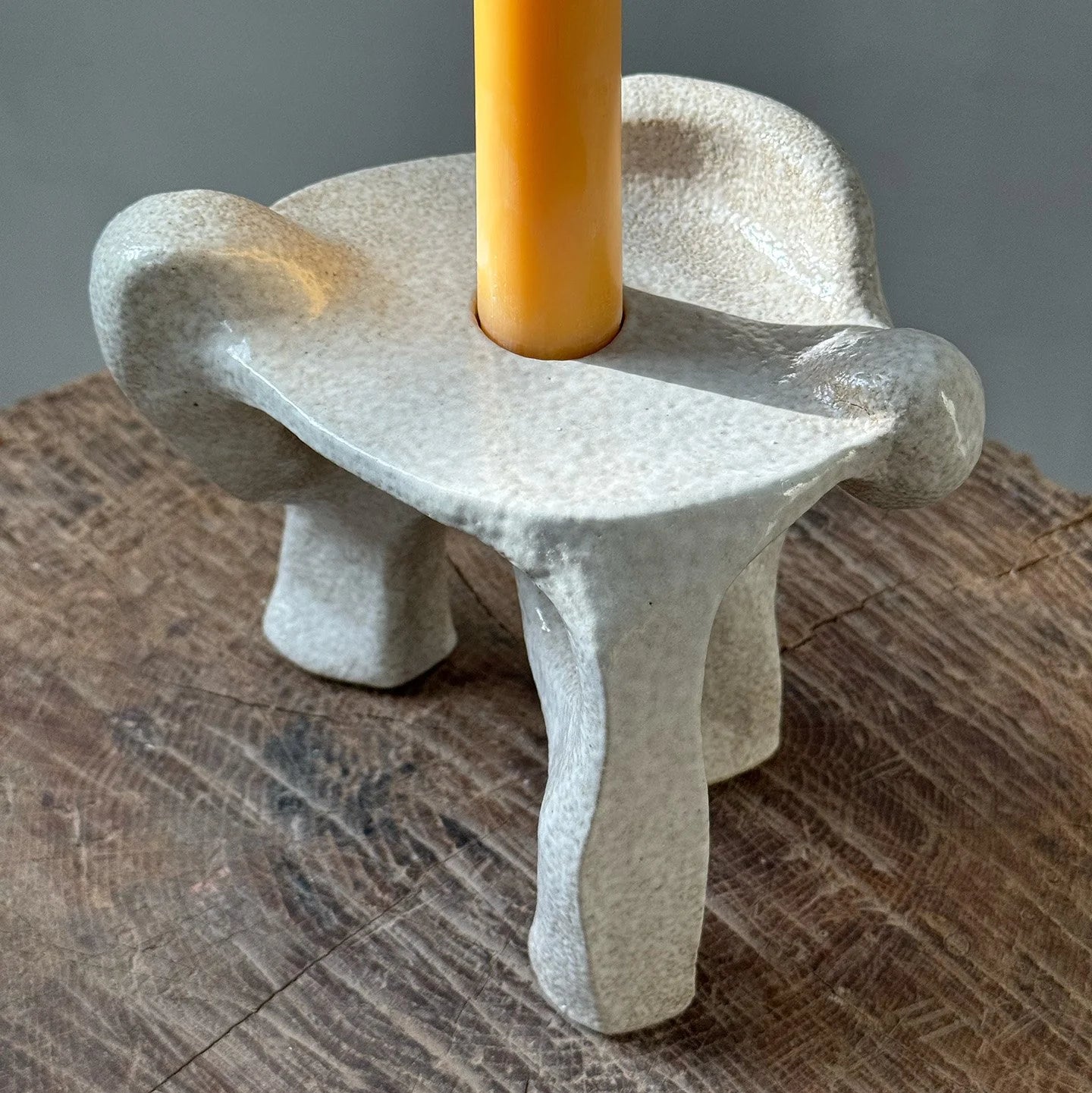 QUARRY /NW Candleholders- Lightly Textured White