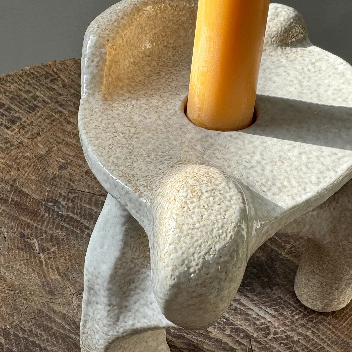 QUARRY /NW Candleholders- Lightly Textured White