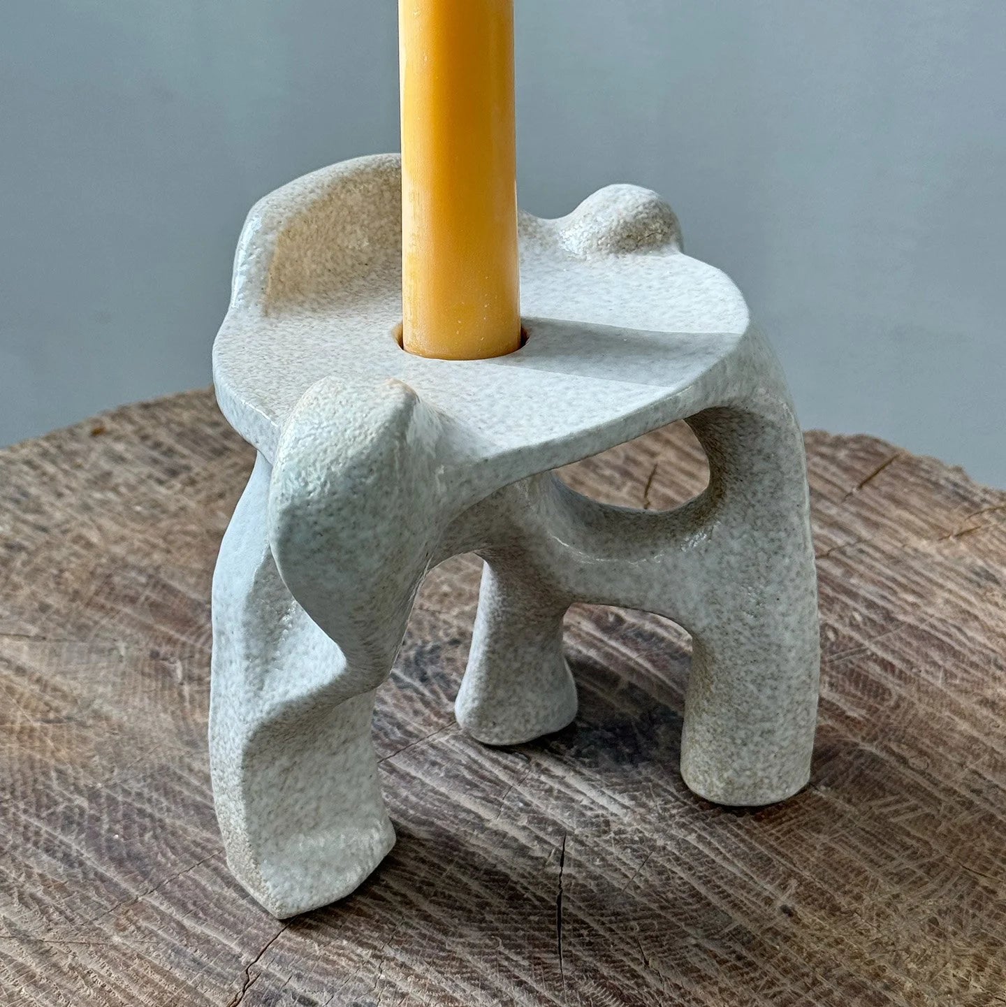 QUARRY /NW Candleholders- Lightly Textured White