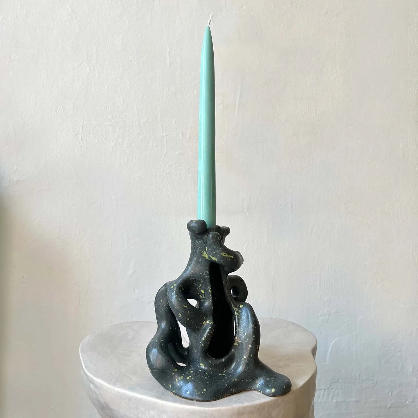 QUARRY /NW Candleholders- Gray/Black with Speckled Yellow
