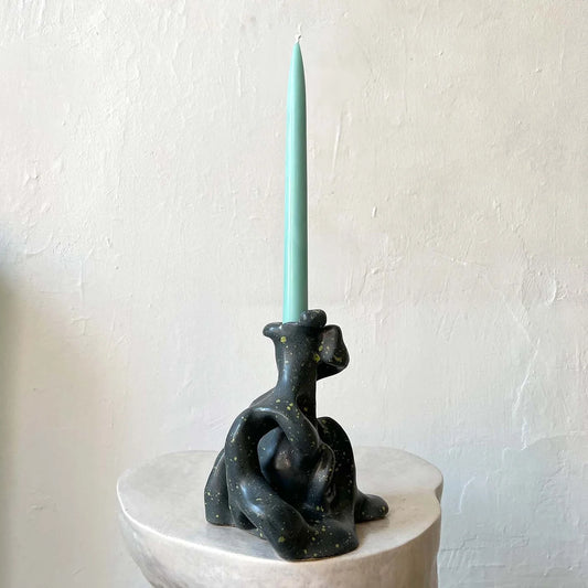 QUARRY /NW Candleholders- Gray/Black with Speckled Yellow