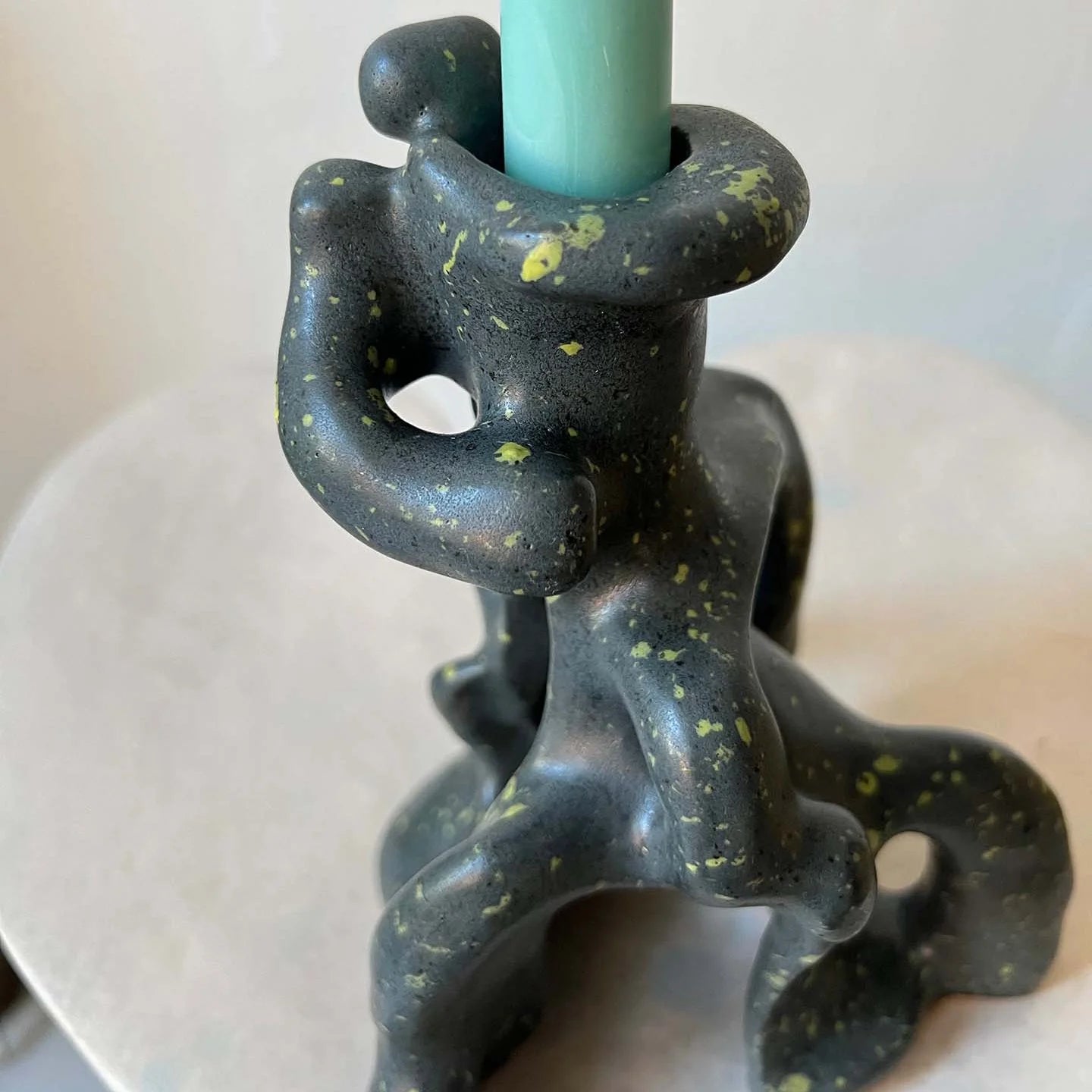 QUARRY /NW Candleholders- Gray/Black with Speckled Yellow