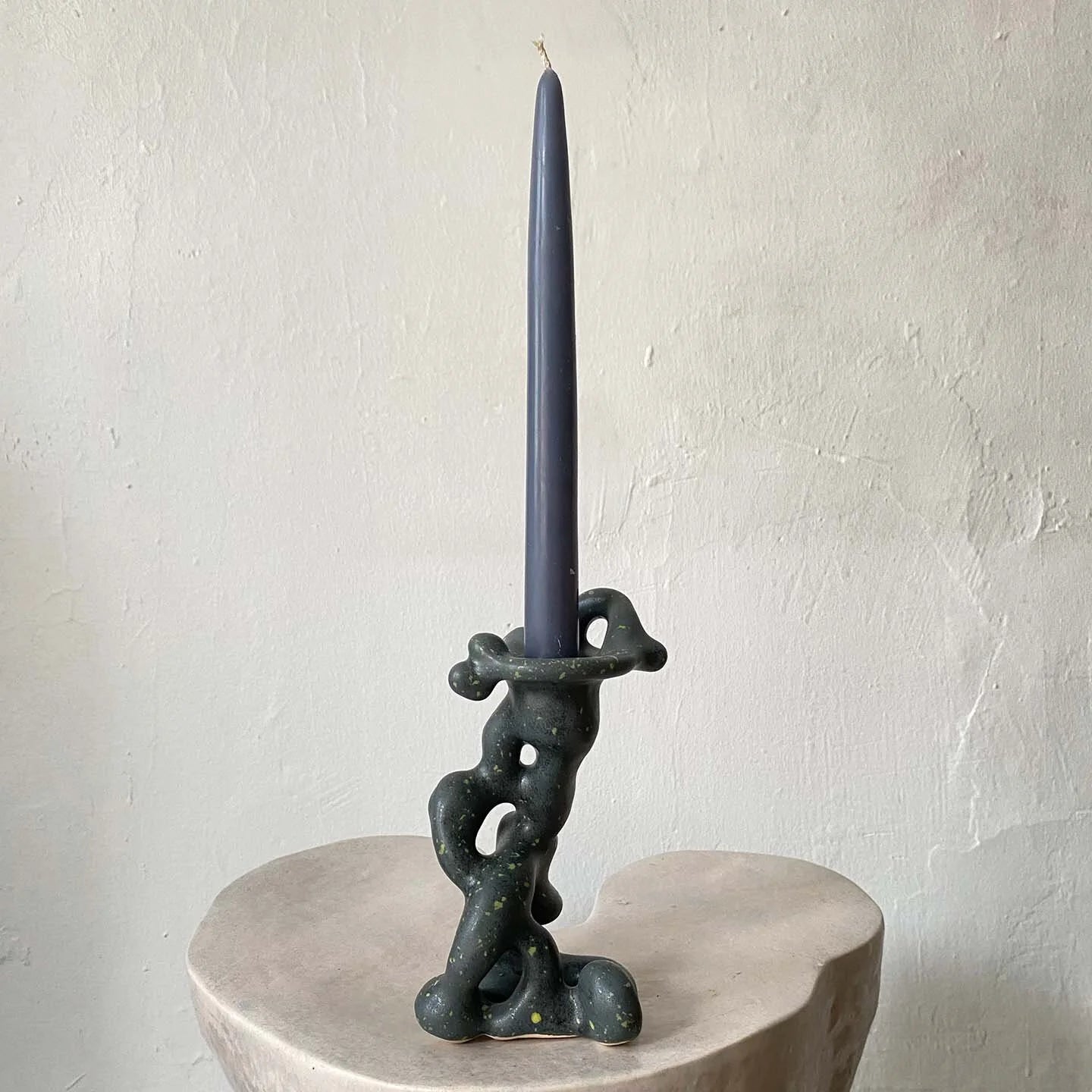 QUARRY /NW Candleholders- Speckled Gray/Black