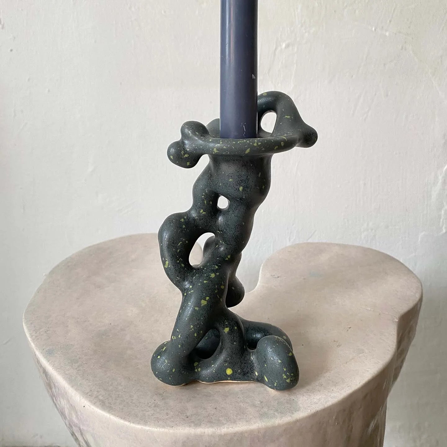 QUARRY /NW Candleholders- Speckled Gray/Black