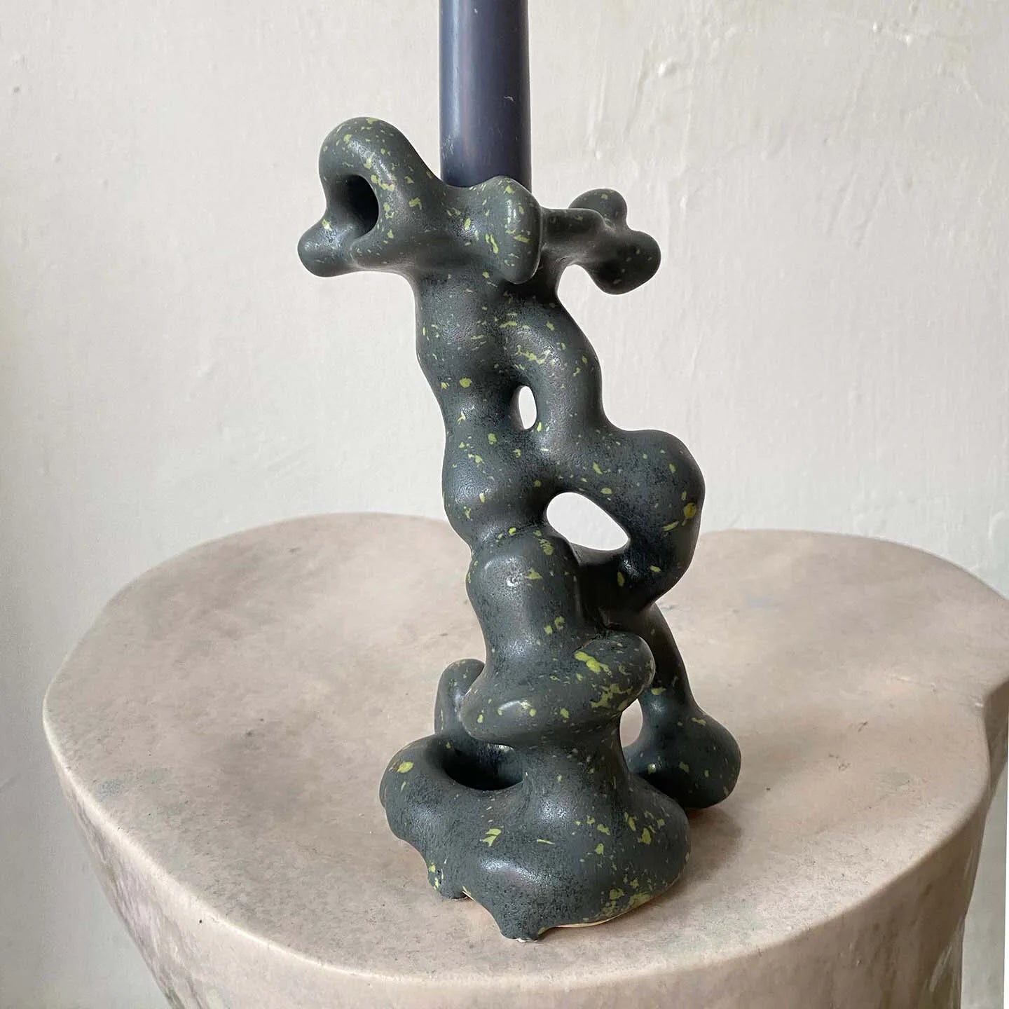 QUARRY /NW Candleholders- Speckled Gray/Black