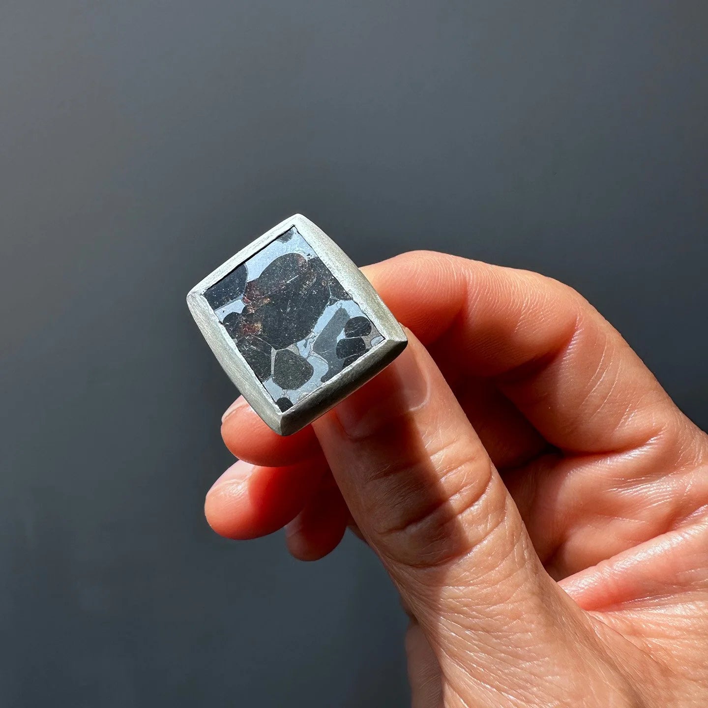 Pallasite Meterorite Ring- A