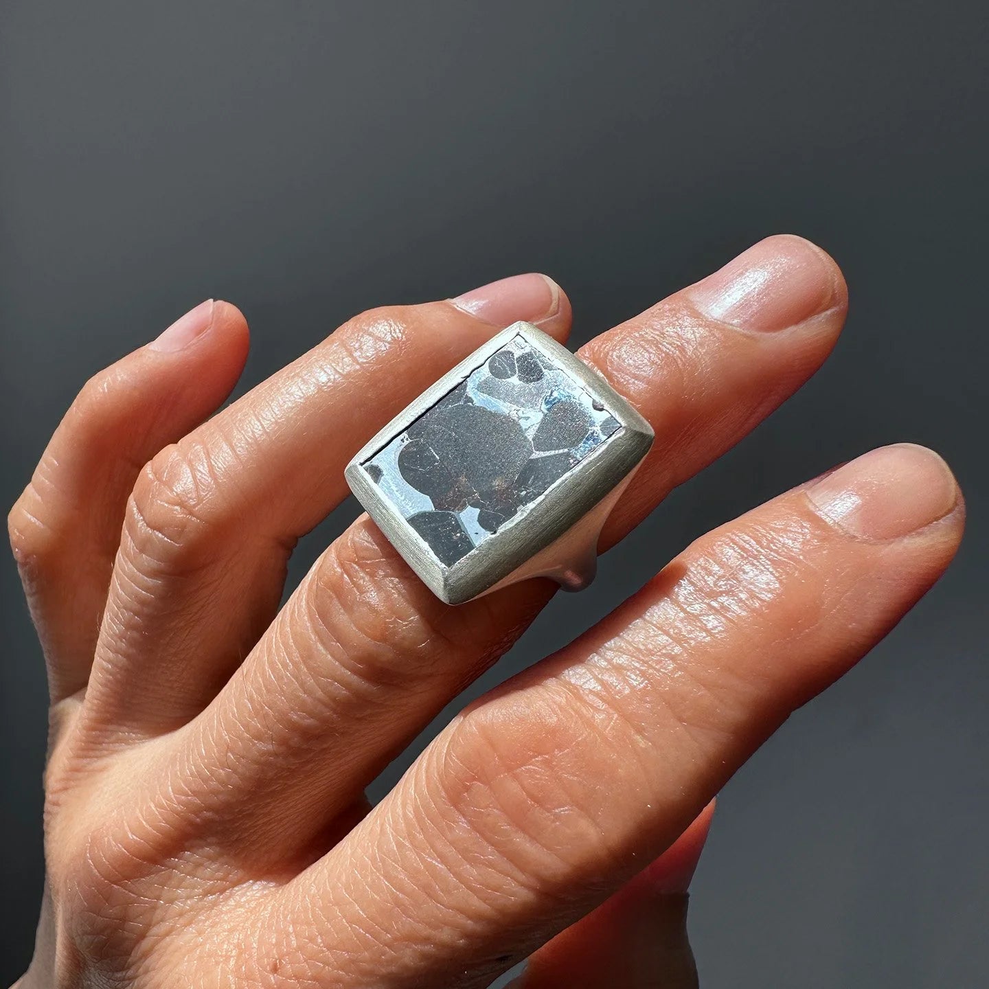 Pallasite Meterorite Ring- A